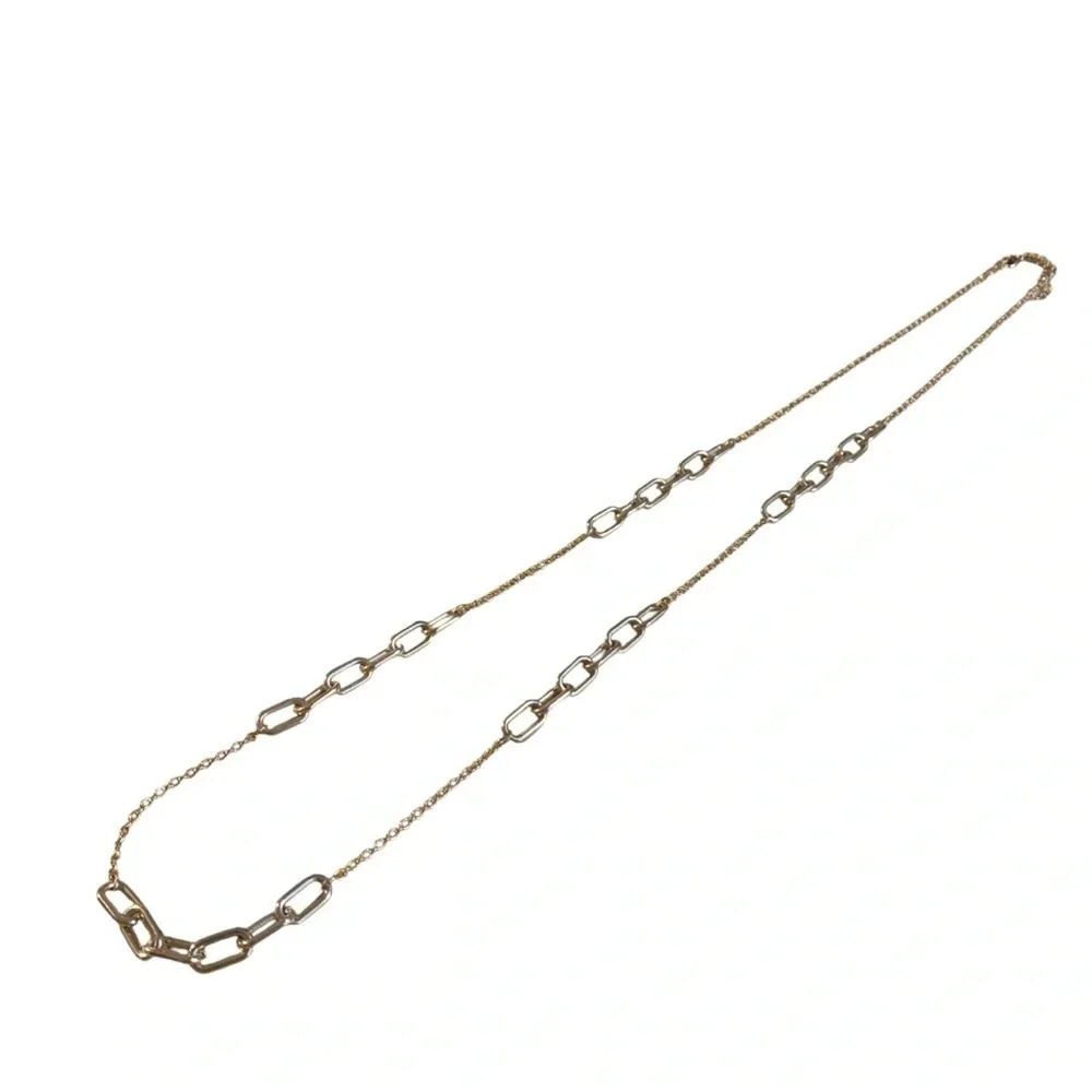Avon bold goldtone link necklace adjustable length 42”